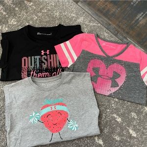 Girl’s Under Armour. Set of 3 Short Sleeve Tees. Size 6.